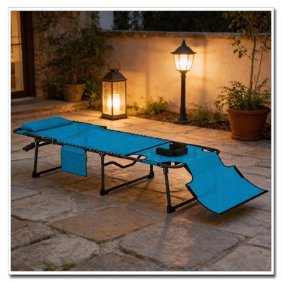 Chaise longue pliante avec trou pour le visage