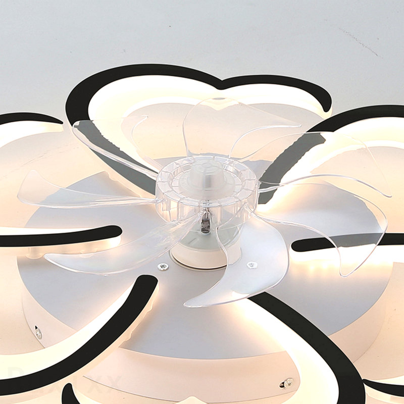 Ventilateur de plafond 26,7 po noir avec lumières, télécommande 3 températures de couleur, ventilateur à 6 vitesses