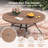 Outdoor Patio Dining Set - 47'' Round Table with Umbrella Hole + 6 Stackable Chairs-2083876190