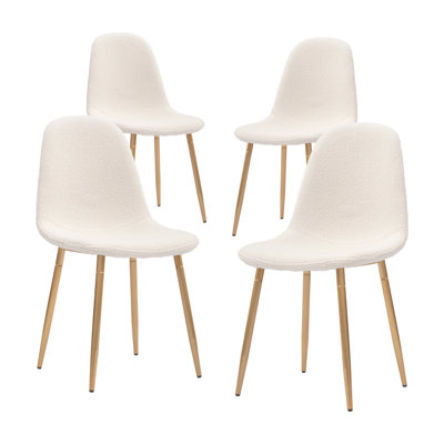 Chaise d'appoint en velours crème Alanii