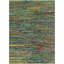 Tapis vert / bleu / blanc / noir / jaune en coton tissé à plat à la main Aberfeld-451586175