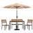 Agit Indoor/Outdoor Square Steel Framed Table with 4 Stackable Faux Teak Chairs-69347601-69347602