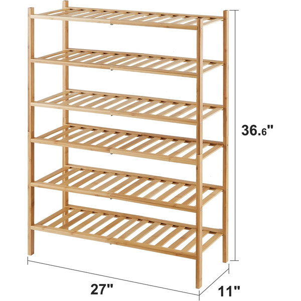 Rebrilliant 18 Pair Solid Wood Shoe Rack & Reviews