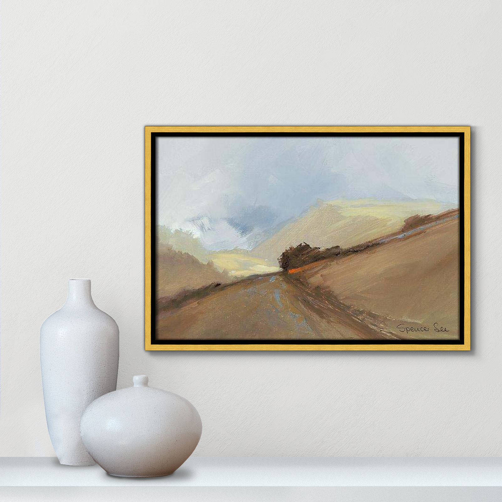 Heaven And Earth II by Spencer Lee, 13.5'' H x 19.5'' W x 2'' D, Gold Framed