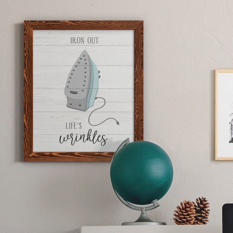 Iron out - Peinture sur toile encadrée, H 20 po x l 17 po x P 1,5 po, Toile avec cadre érable