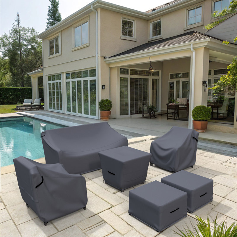 Amanda Rattan Patio Sofa Seating Group Cover