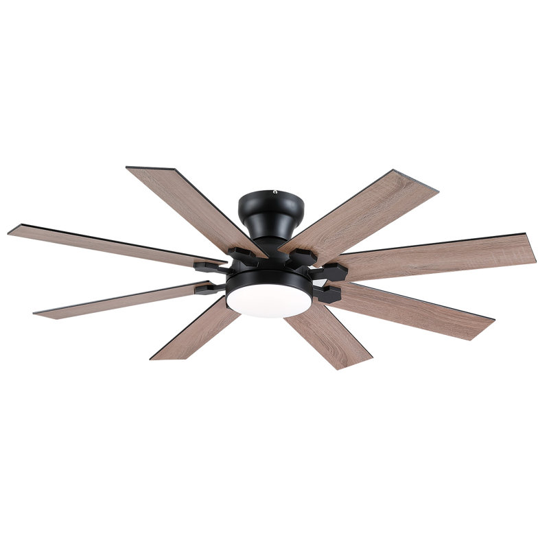 Ventilateur de plafond 52 po à 8 pales 52 lumières avec télécommande moderne 3 couleurs 6 vitesses , null