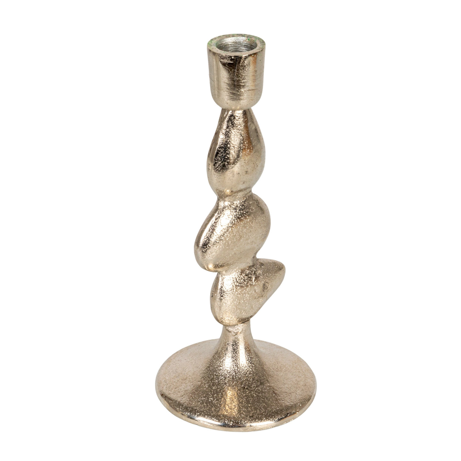 Cast Aluminum Taper Candle Holder, 8.5" H x 3.75" W x 3.75" D