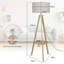Tamma Tripod Floor Lamp With Shelf, Standing Light Reading Lamp With Large Lampshade, Foot Switch