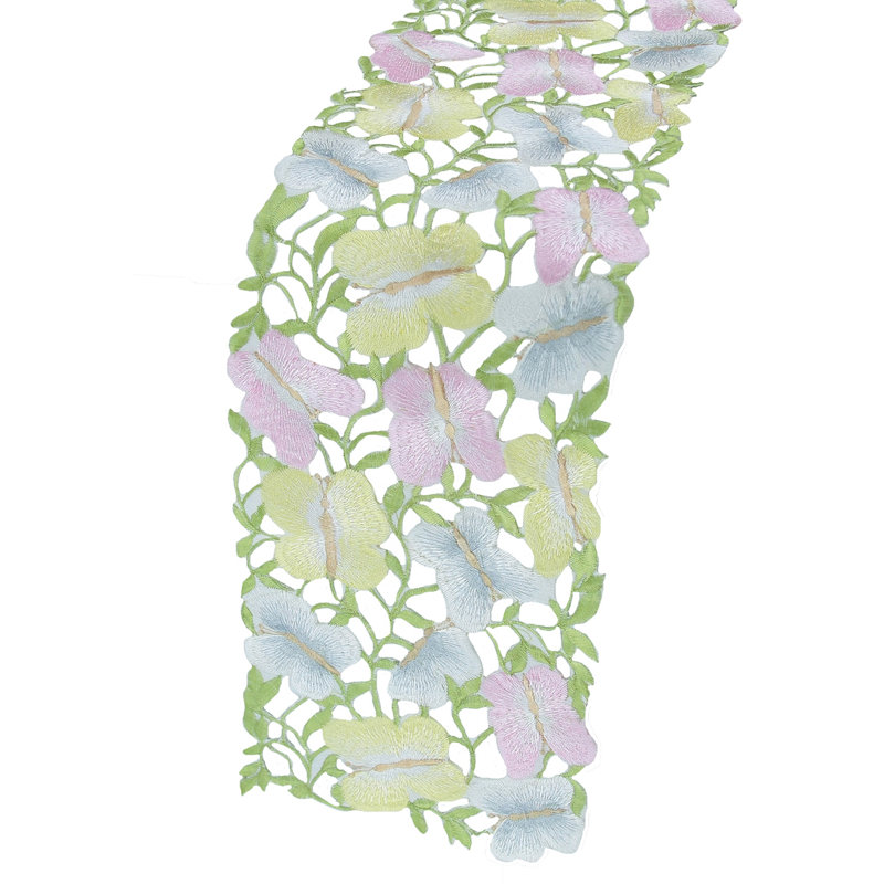 Butterfly Minuet Embroidered Cutwork Table Runner