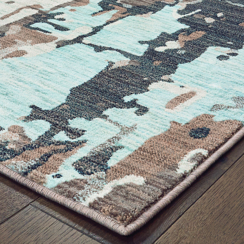 Tapis gris tissé à la machine Jovie, Rectangle 9 pi 10 po x 12 pi 10 po