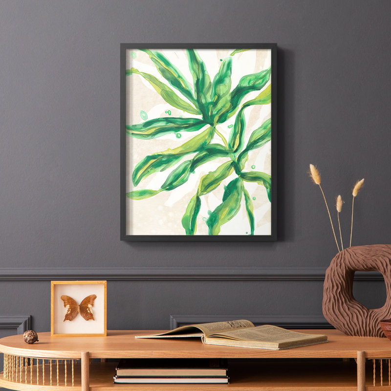 «Parchment Palms II», reproduction encadrée - bois massif, Noir, H 28 po x l 22 po