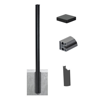 8ft H Aluminum In-Ground Fence Post - Set Of 1 (In-ground 2ft, Groud 6ft )