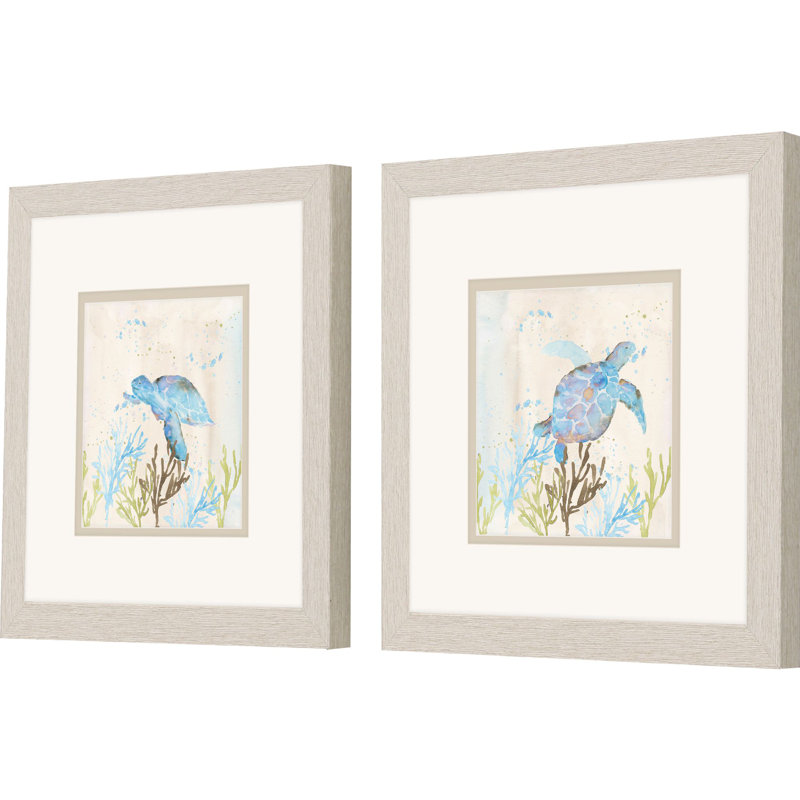 " Blue Sea Turtle S/2 " by Price 2 - Pieces