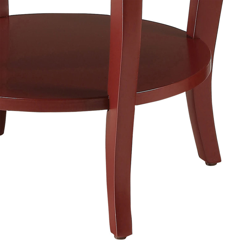 Table d'appoint ronde avec tablette inférieure, Rouge