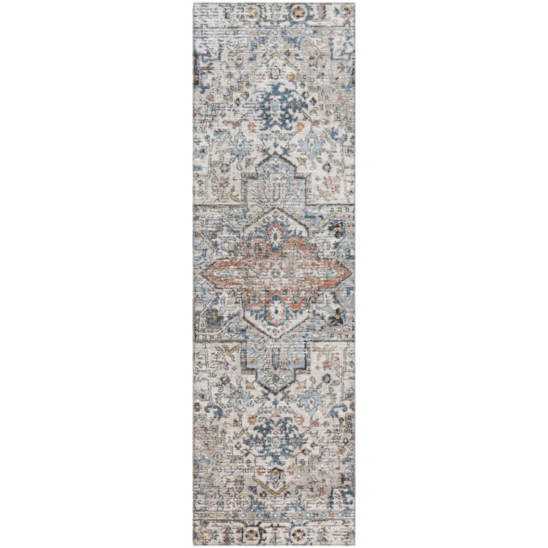Premium Machine Washable Ponce AMF1767 Global Rug, Runner 2'3" x 7'6"