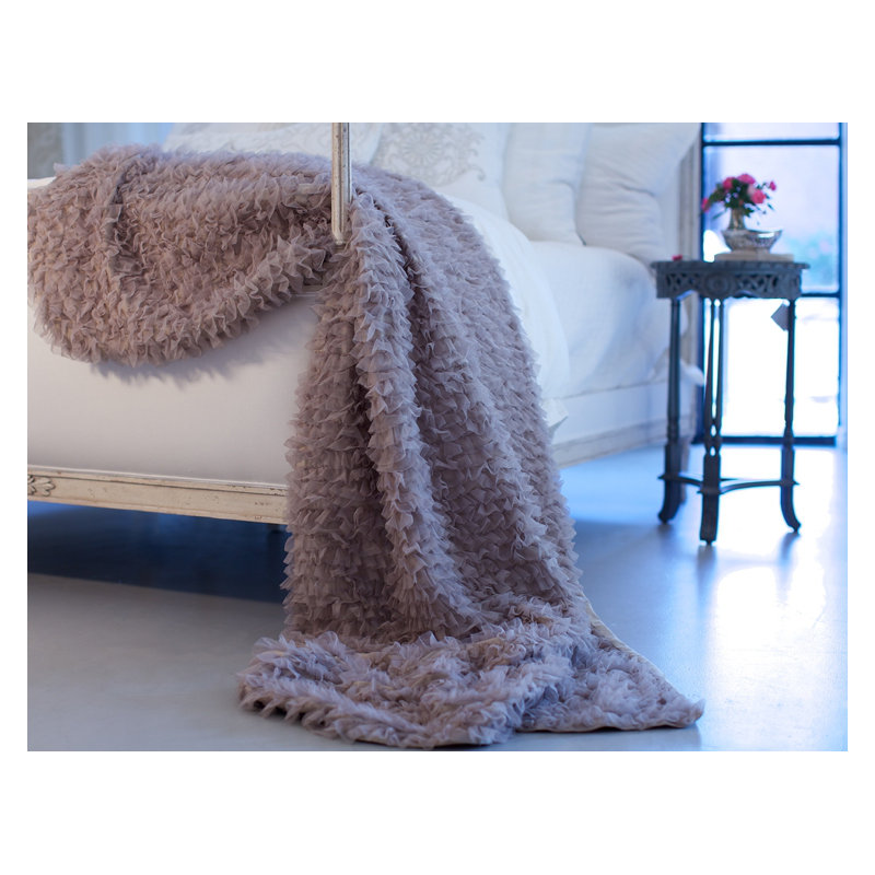 Coco Throw Blanket, Silver