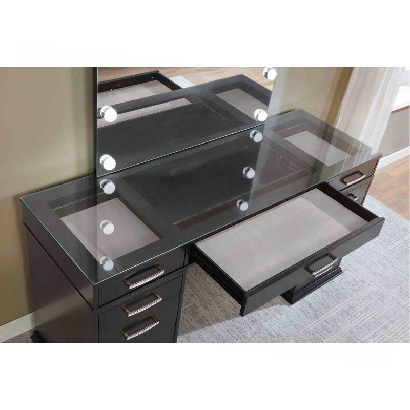 Ensemble de meuble-lavabo 1Pc avec tabouret rembourré Glam Style 8Mm