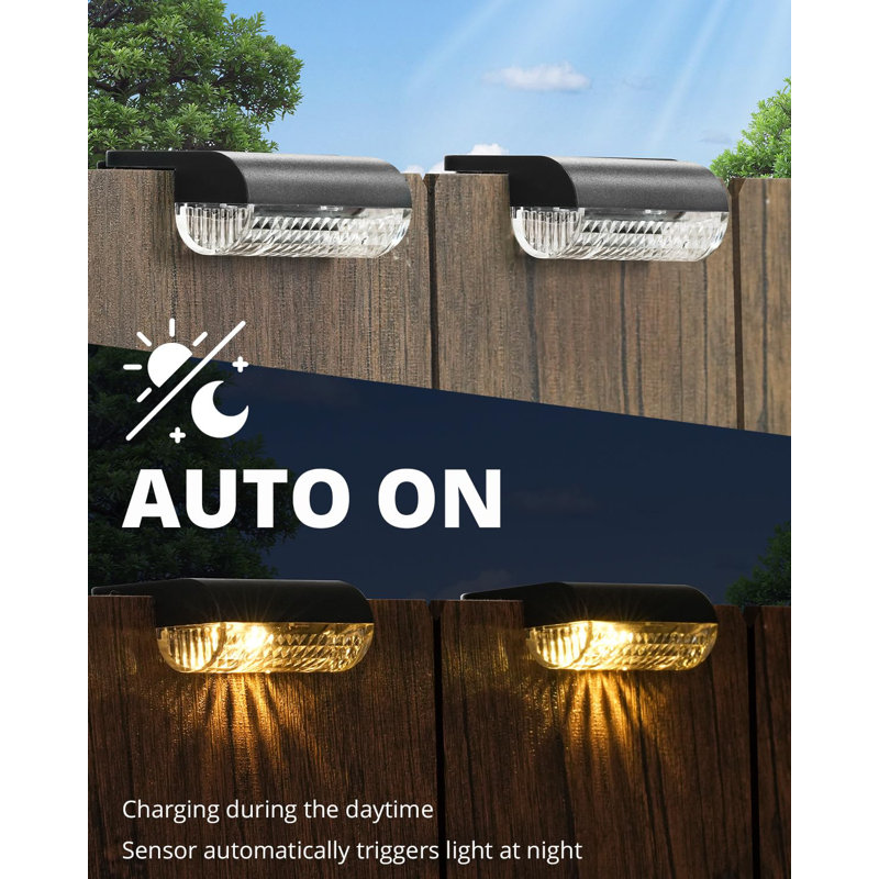 Paquet de 24 lumières de terrasse solaires pour l'extérieur, lumières de clôture solaires étanches IP65 marche / arrêt automatique, lumières solaires extérieures pour terrasse / patio / cour arrière / balcon / piscine (blanc chaud 3000K)
