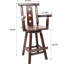 Tabouret de bar ergonomique rustique brun - pivotant sur 360 °, bois de sapin, étoile décorative pour la salle à manger, utilisation de pub avec rotation confortable, bistro, café