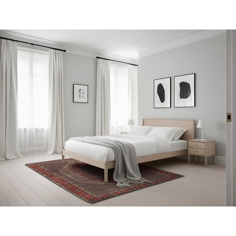 Tapis brun/gris/brun clair traditionnel, Rectangle 5 pi x 7 pi