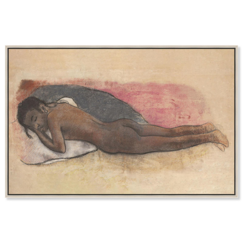«Reclining Nude Canvas» par Art Remedy, Encadrement argenté, H 21 po x l 31 po x P 2 po