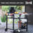 50 in. Three-Shelf Stainless Outdoor Movable Food Prep Grill Cart Table with Fordable Side Table