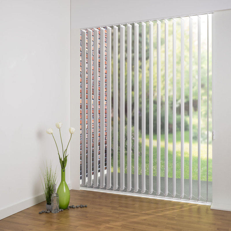 Blackout Vertical Blind, 200cm L x 180cm W, Light grey, 12.7cm