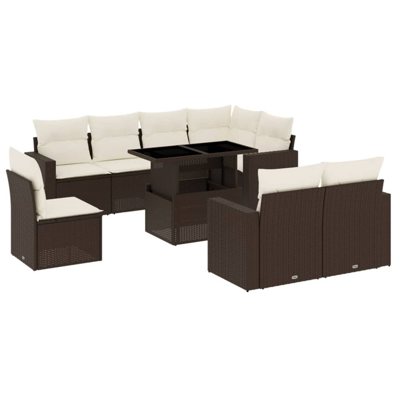 Grand canapé modulaire en rotin PE Vidaxl