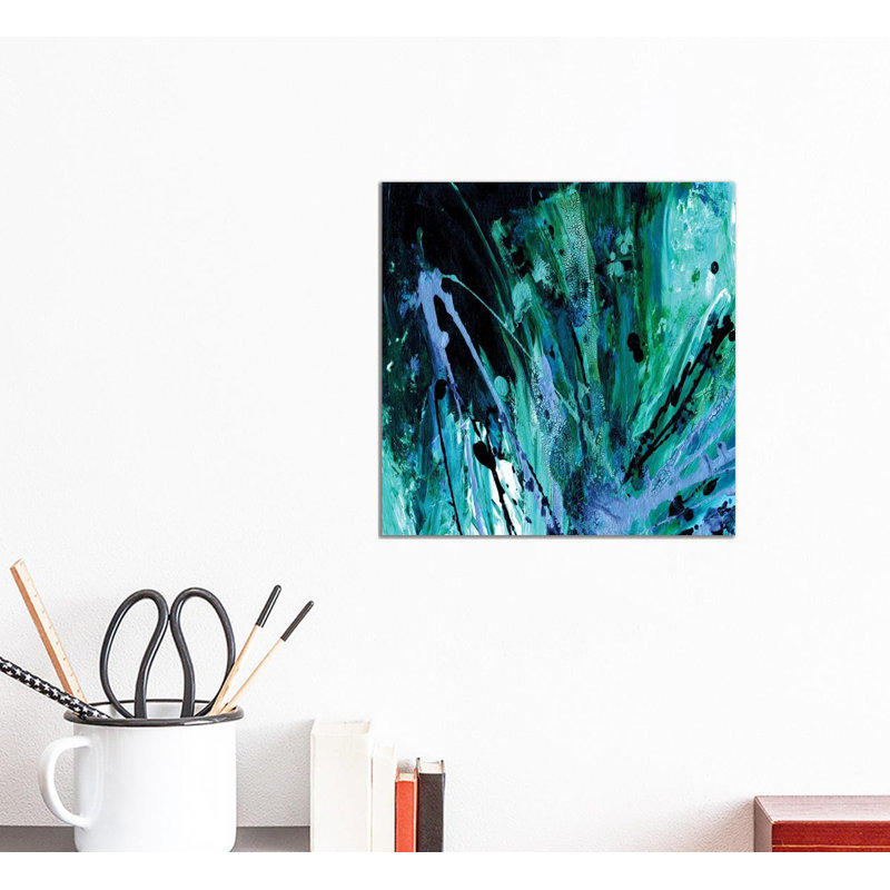 Supernova Splash, Aqua Green Blue by Julia Di Sano - Wrapped Canvas Print, 30.48 cm H x 30.48 cm W