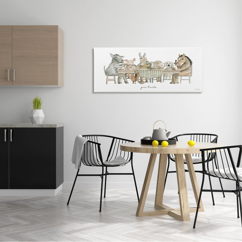 "Donner des mercis", art mural sur toile de cuisine par Cindy Jacobs, H 20 po x l 48 po x P 1,5 po