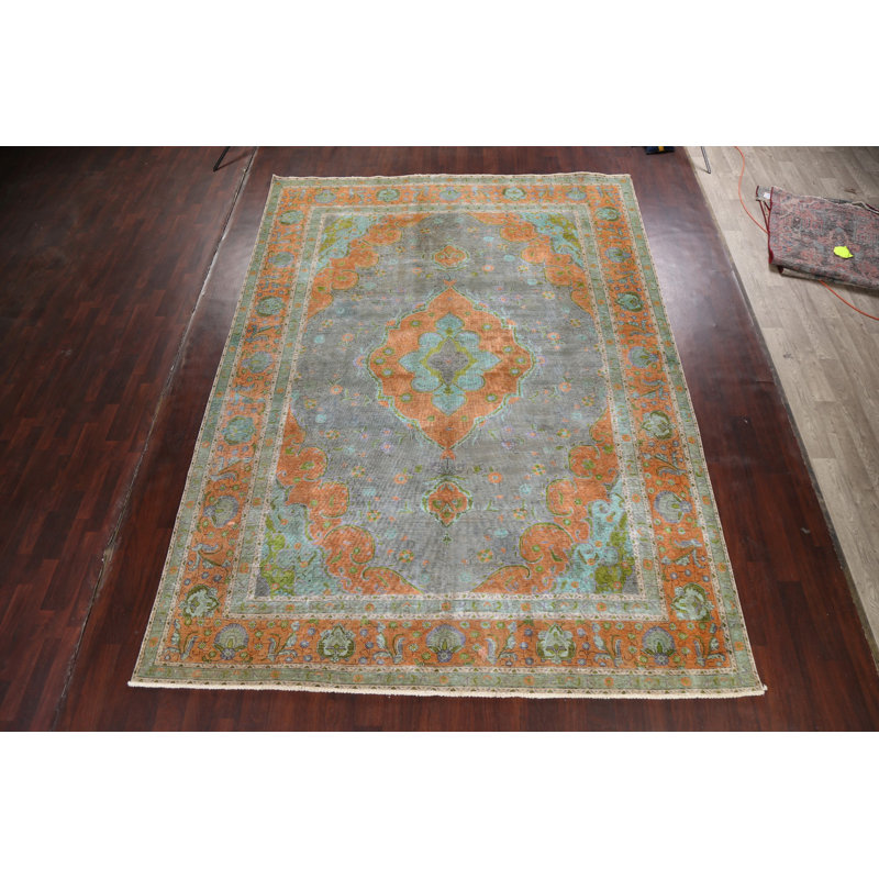 One-of-a-Kind 9'4" X 12'8" 1950s Wool Area Rug in