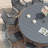Lehigh 10-Person Patio Dining Set with 63" Round Dining Table and 10 PVC-coated polyester Dining Chairs-1355416863