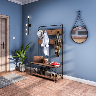 Hall Tree 40'' Wide with Bench and Shoe Storage