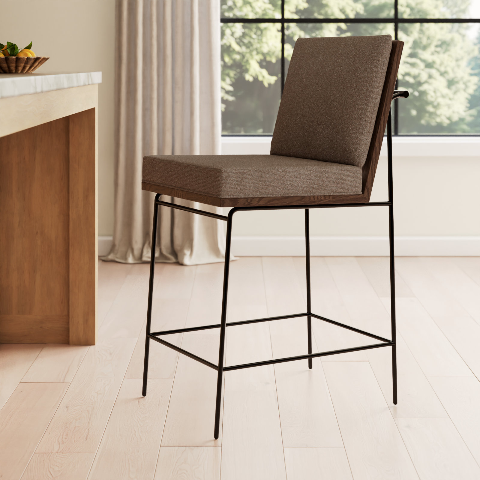 Julep Solid Wood Stool, Savile Flax, Counter Stool (26" Seat Height)