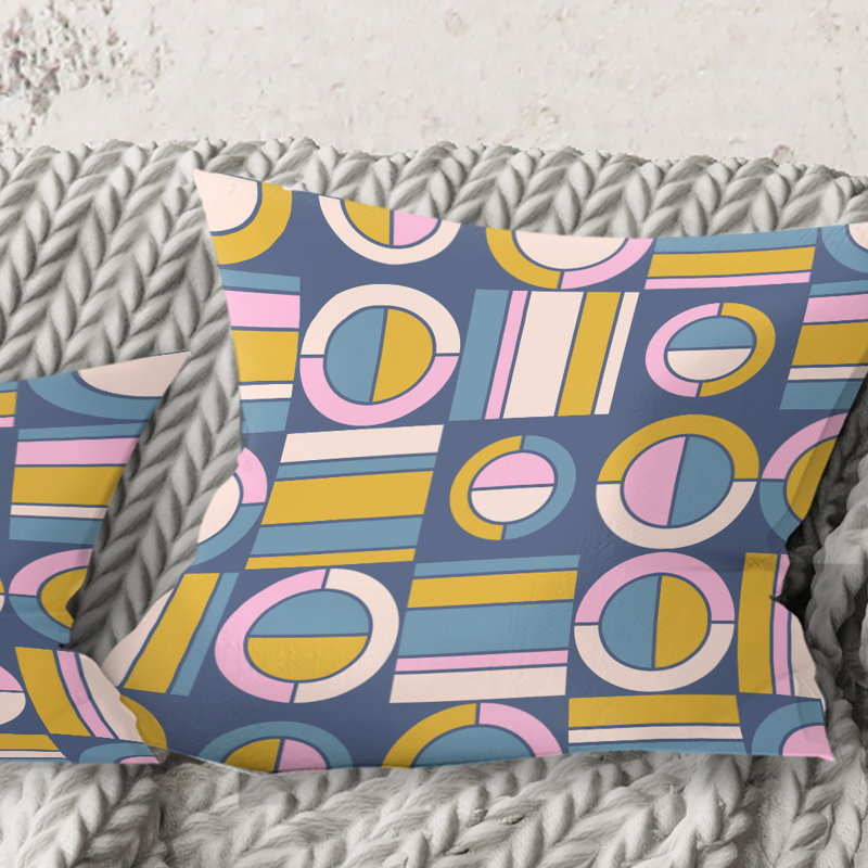 Coussin décoratif rétro Mid-Century, 18 po x 18 po