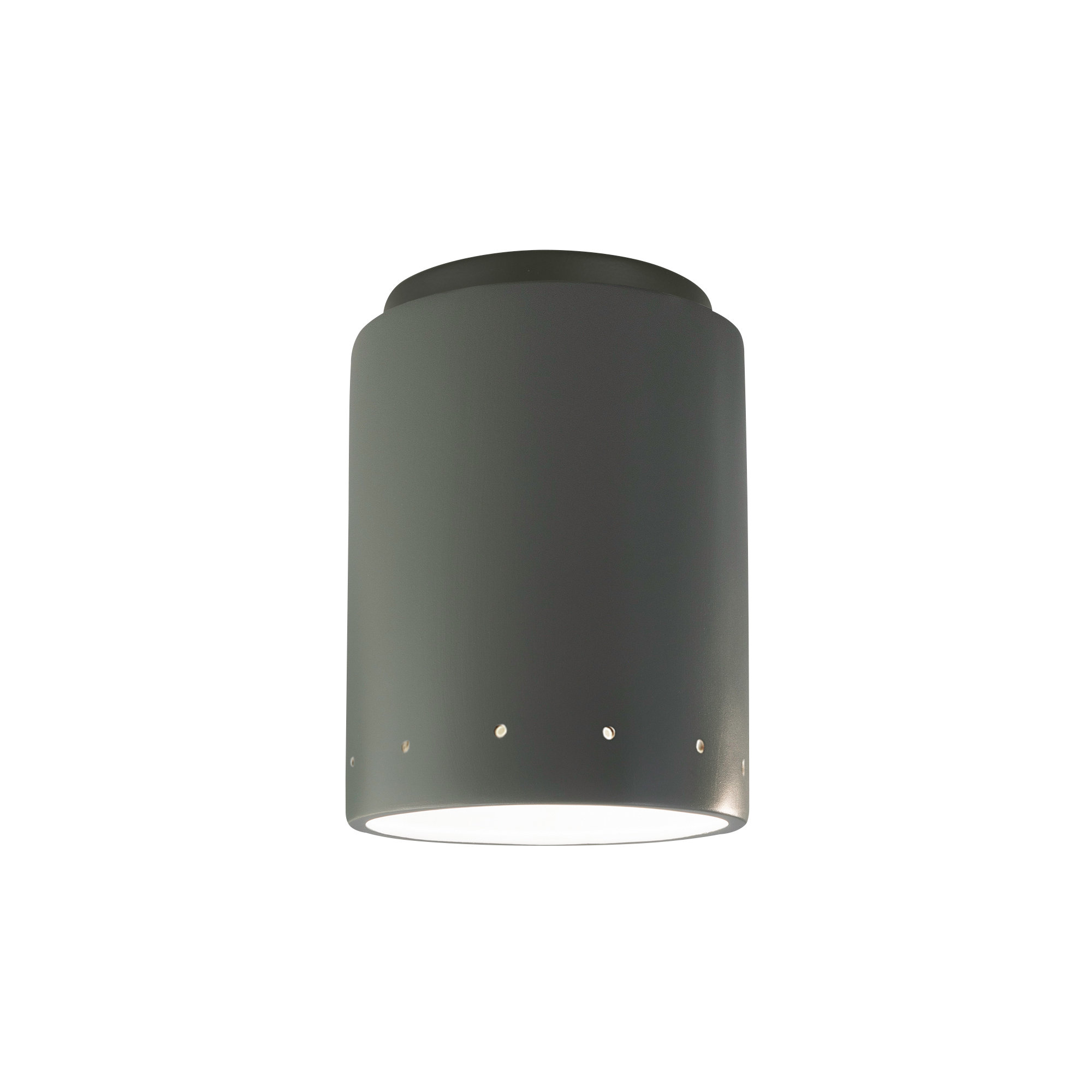 Dieterich Radiance - Cylinder w/ Perfs Flush-Mount, LED (Integrated), Pewter Green