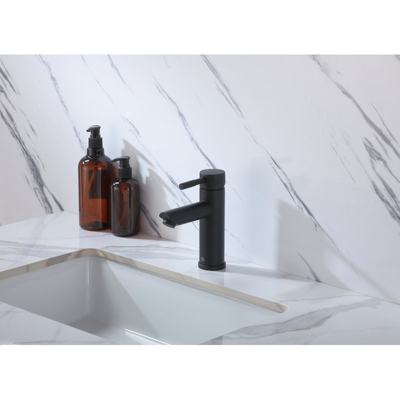 Mia Single-Hole Single-handle Bathroom Faucet, Matte Black