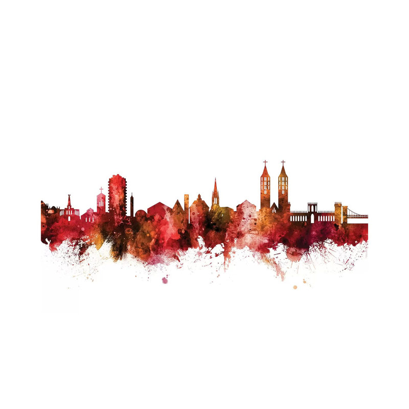 Kassel, Germany Skyline by Michael Tompsett - 1 Piece Wrapped Canvas Wall Art, 20.32 cm H x 30.48 cm W