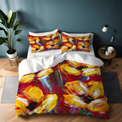Polyester Floral Duvet Cover