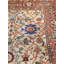 Tapis orange / crème en laine noué à la main de conception unique de 9 pi x 12 pi avant 1900