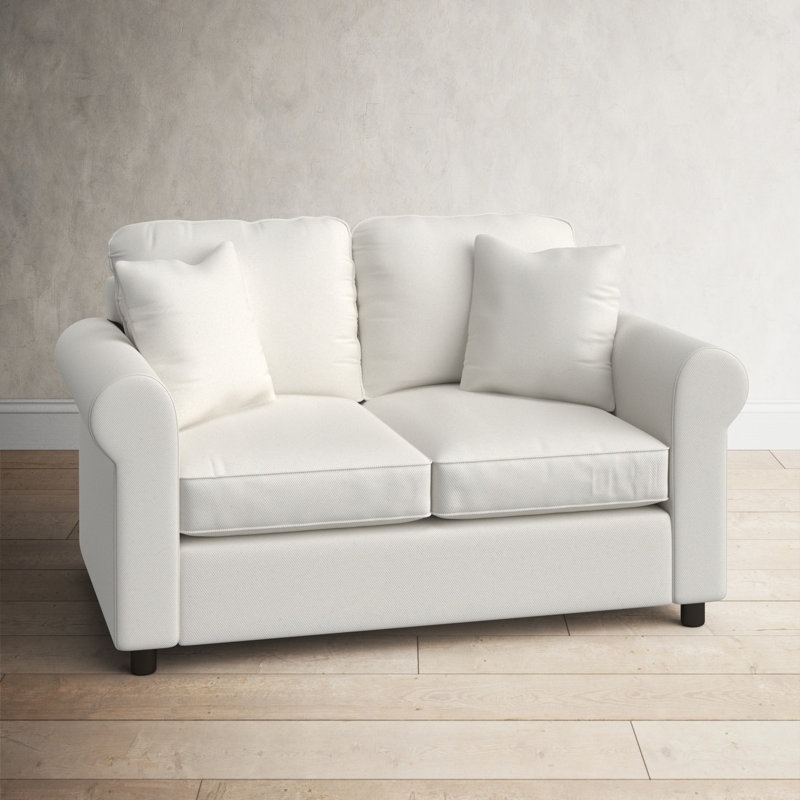 Warrington 60'' Upholstered Loveseat, Classic Bleach White Twill