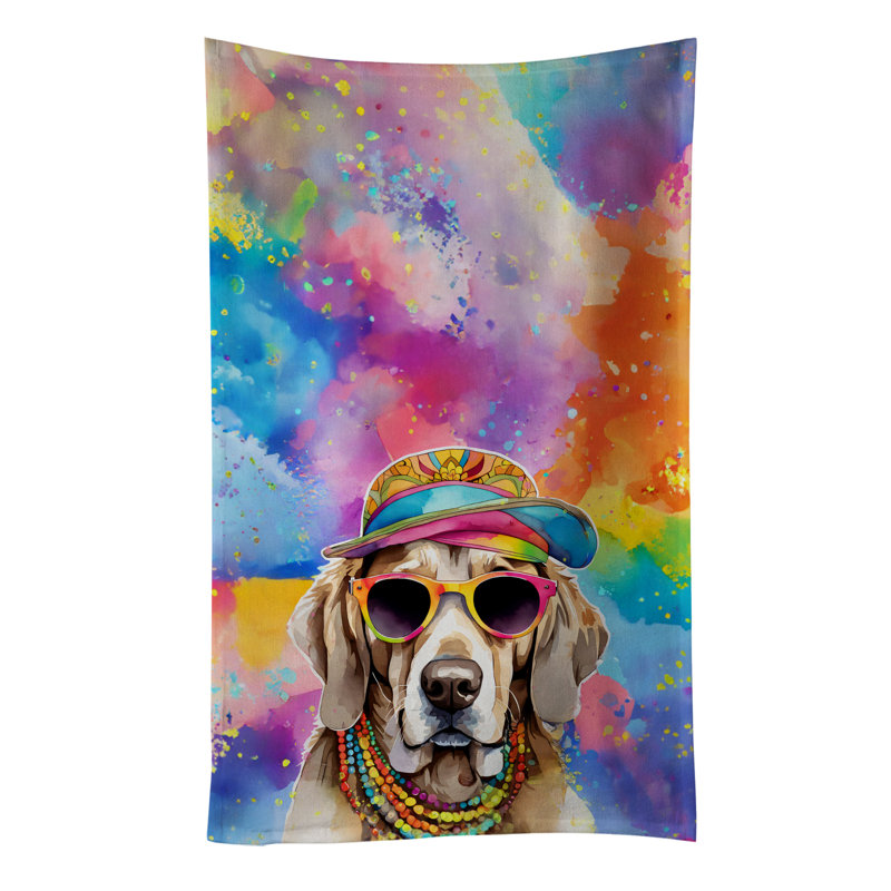 Weimaraner Hippie Dawg Kitchen Towel