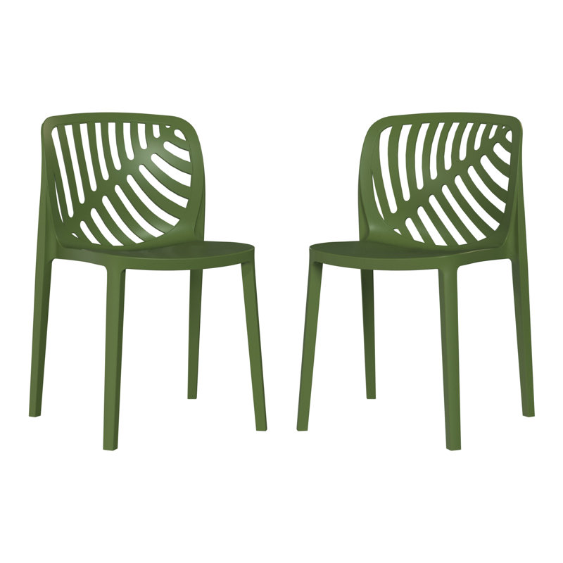 Ensemble de 2 chaises de patio empilables, Green