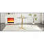 Table ronde haute en verre, table ronde de 36 pouces, plateau en verre trempé, support robuste à quatre colonnes plaqué chrome doré, convient aux tables rondes transparentes dans les petits espaces, les cuisines