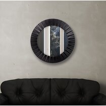 Wrought Studio Gizella Asymmetrical Wood Mirror