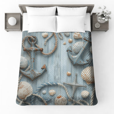 Rustic Nautical Decor Quilted Bedspread All Sizes