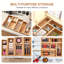 Bamboo Drawer Organizer 5pcs for Kitchen Multi-purpose Storage Dividers for Kitchen, Office, Jewellery, Cosmetics, Wooden Drawer Dividers for Drawer Organizer Desk Organizer,