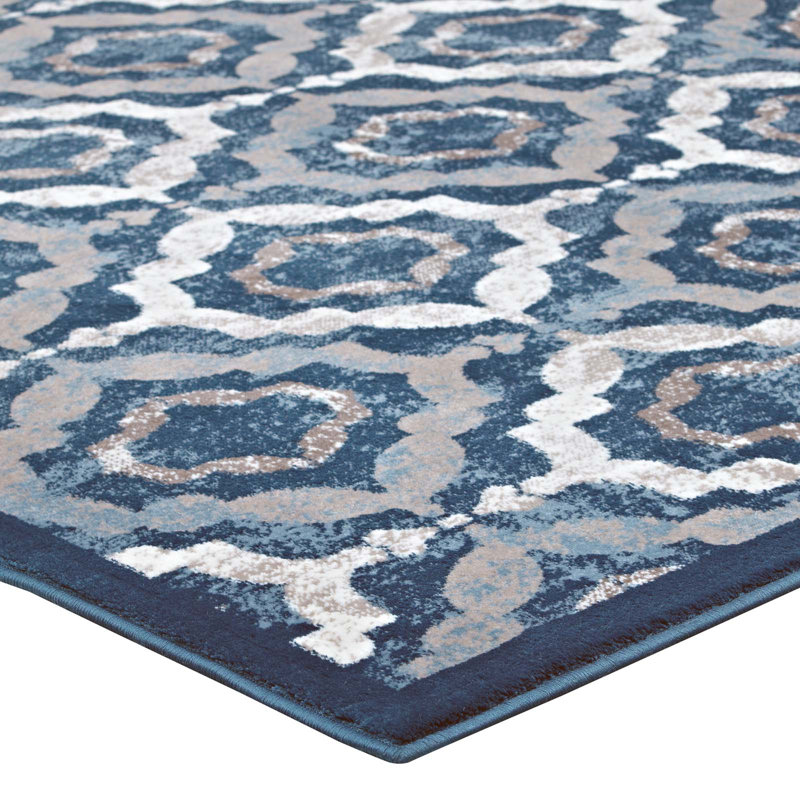 Tapis à motif de treillis marocain Kalinda, Rectangle 5 pi x 8 pi