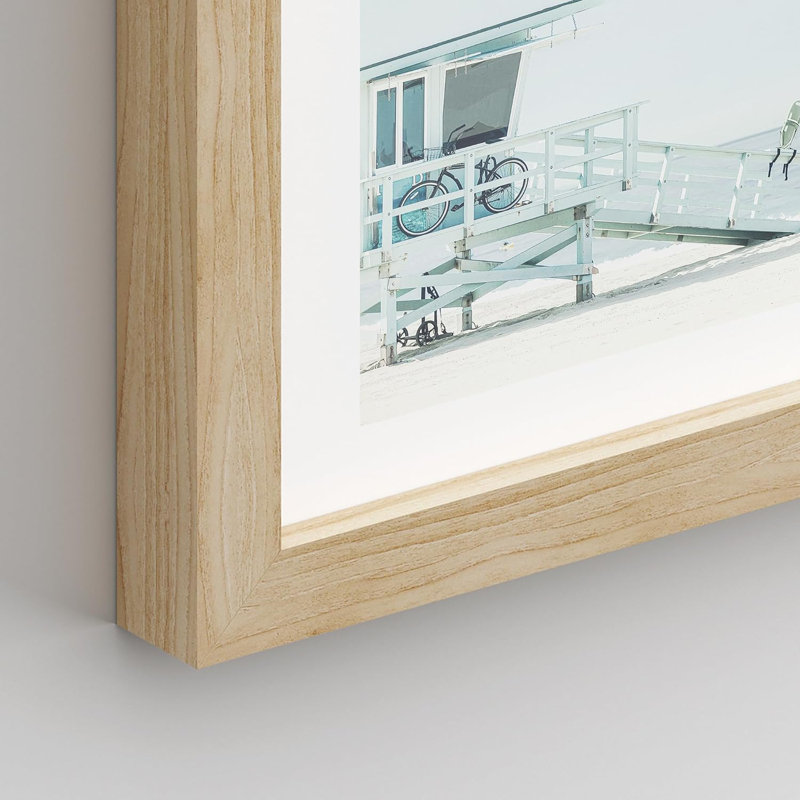 " Collage Ocean Beach Landscapes " 6 - Pieces, Natural Framed
